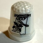 Mississippi State Souvenir Ceramic Porcelain Sewing Thimble Magnolia Mockingbird