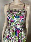 1970s Vintage Home Sewn Cotton Pretty Bright Floral Pleated Maxi Sun Dress Xs