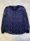 Nautica Pajamas Womens Size Medium Blue Dots Two Piece Pajama Set