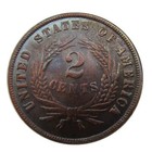 1869 Two Cent Piece  Sharply Struck Red Brown  Free Shipping 