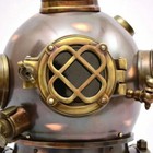 Antique Brass Finish Us Navy Mark V Deep Marine Scuba Diving Diver Helmet 