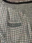 2 Vintage Half Aprons Red   Green Gingham Cross Stitch 50   s Retro Mcm