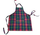 Vintage Plaid Apron Cotton Red Green Tartan Cabin 90s Lake House Cottagecore Os