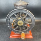 Vtg Cast Iron Single Wheel Manual Universal Coffee Grinder Freestanding Counter