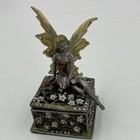 Fantasy Fairy Trinket Jewelry Box W  Flower Floral Design  Hinged Lid