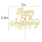 Golden 50th Anniversary Decor  Cake Topper  Wedding Party Birthday  Gold