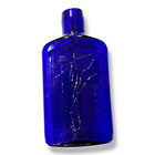 Vtg Cobalt Blue Embossed Glass Medicine Bottle Chives Seasoning Stimulant 7 In