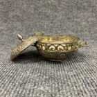Vintage Ornate Silver Plated Small Dish Bowl Footed Handles Cover Lid