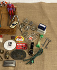 Junk Drawer Lot Grandpa Toys Cassette Crate Model Belt Buckle Keycaps Keys 4 Lbs