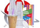 16 Oz Disposable Clear Plastic Cups With Flat Lids And Straws Cup Smoothies