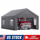 12 X 20ft Heavy Duty Carport Portable Garage With Removable Sidewalls   Doors