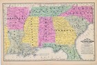 1846 Southern States Map Original Georgia Tennessee Florida South Carolina