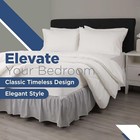  Ruffle Bed Skirt   Easy Fit Bed Skirts   Microfiber Bed Skirt   15 Full Grey