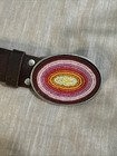 Buckle Beaded Vintage Native American Belt Leather Pink Purple Orange Yellow