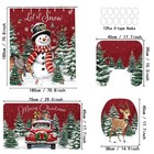 Christmas Shower Curtain Sets 4pcs Home Winter Bathroom Decor Set With Snowma   