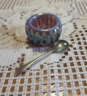 Amethyst  Opalescent Open Salt With Spoon sale 