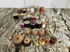 28 Vintage Spools And Proctor Gamble Canister Some Full Spools Silk  Rayon  Etc