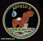 Scarce Apollo 11 Ab Emblem - Green Moon - Vintage Original Nasa Cloth Back Patch