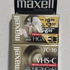 New Lot Of 3 Maxell Tc-30 Vhs-c High Grade Hgx-gold Camcorder Tapes Cassette