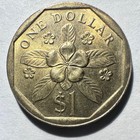 1987 Singapore 1 Dollar Better Date  Unc bu