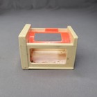 Vintage Fisher Price Little People Cream Orange Baby Crib Bed Toy Furniture