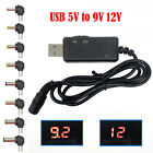 Usb To Dc 9v 12v Charging Cable Power Cord Voltage Converter With 8 Connectors