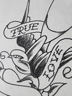 Original 1980s Hand Drawn  Vintage Traditional Tattoo Flash Production Sheet 12