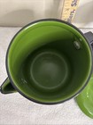 Rare Vintage Green Enamelware Percolator Camp Coffee Pot W Glass Top Complete 