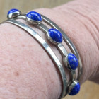 Vintage Taxco Sterling Silver Lapis Lazulli Bracelet 925 Modernist Jewelry