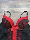 Vintage Red Black Lingerie Lace Cami Tank Corset Bustier Y2k Grunge Gothic S m