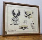 1980s Vintage Harley Tattoo Flash Poster Original Biker Tattoo Shop Art Good
