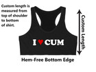 I Heart Cum Underboob Crop Top Custom Length Bimbo Love Slut Outfit