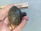 Antique Victorian Art Nouveau Cast Brass Door Knob  Dark Patina  Deep Design