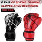 2 Pair Boxing Gloves For Kids Youth 6oz Boxing Gloves Wrestling Gloves Spider
