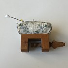 Antique Vintage Victorian Screw Clamp Wood Pincushion Pin Cushion Sewing C1900