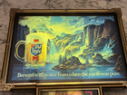 Vintage Heileman s Old Style Beer Lighted Waterfall Sign W  Old School Led Clock