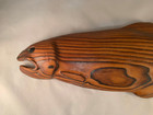 Trout Salmon Coho Hand Carved 18 Inches Vintage Wooden Fish Wall Folk Art