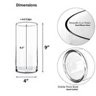 Cys Excel Clear Glass Cylinder Vase  h 9  D 4     Multiple Size Choices Glass