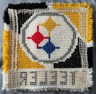 Vintage Pittsburgh Steelers Latch Hook Rug 13    By 13    Nice