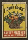 Travelstamps  Sweden Matchbox Labels - The Flower Basket - 50 Match Size  faults