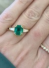 Vintage Style Natural  3 20 Ct Green Emerald Wedding Ring 14k Yellow Gold Fn