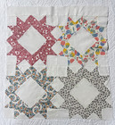 Vintage Star Pattern Quilt Top Piece Feedsack Style 19x22  H
