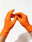 Heavy Duty 11  Long Cuff Orange Nitrile Disposable Gloves 6mil Powder Free 100