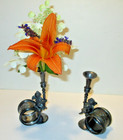 Antique Victorian Napkin Ring Cherub Holding Trumpet Vase  1