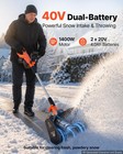 Vevor 40v 13 5  Electric Snow Shovel Cordless 2 X 4 0ah Battery 20ft Snow Blower
