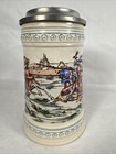 Vtg W  Germany Beer Stein W Knights In Armor Jousting