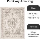 Vintage Area Rug 8x10 Indoor Living Room Taupe Washable Medallion Large Carpet T