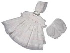 Nwt Will beth White Fancy Lace 3pc Dress Preemie Bonnet Bloomer Baby Girls 00