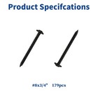 Black Phillips Truss Head Wood Screws - 179pcs   8 X 3 4   1lb Pack Assortment