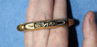 Vintage Damascene Enamel Rabbit Carrot   Sun Child s Bangle Bracelet Easter